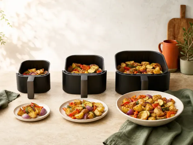 Ile litrów powinien mieć air fryer dla 1, 2 i 4 osób?