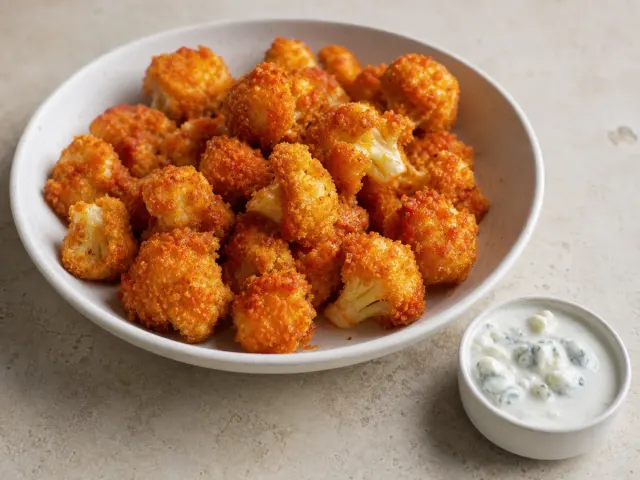 Buffalo bites z kalafiora z dipem serowym