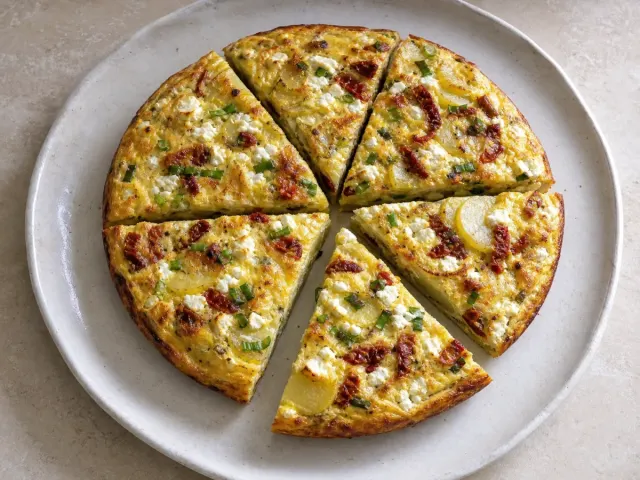 Frittata ziemniaczana z suszonym pomidorem