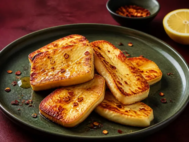 Halloumi z miodem i chili