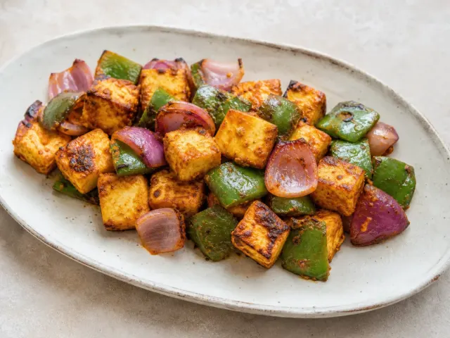 Paneer tikka z zieloną papryką