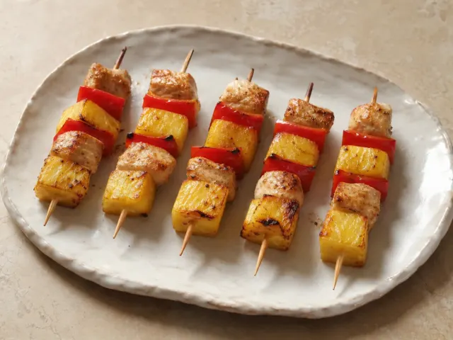 Szaszłyki kurczak ananas