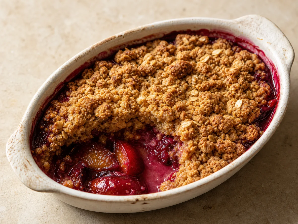 Crumble śliwkowe przygotowane w air fryerze